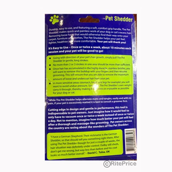 Pet Shedder The Easy To Use De Shedding and Light Grooming Tool (5 Pack) - New - Picture 4 of 10